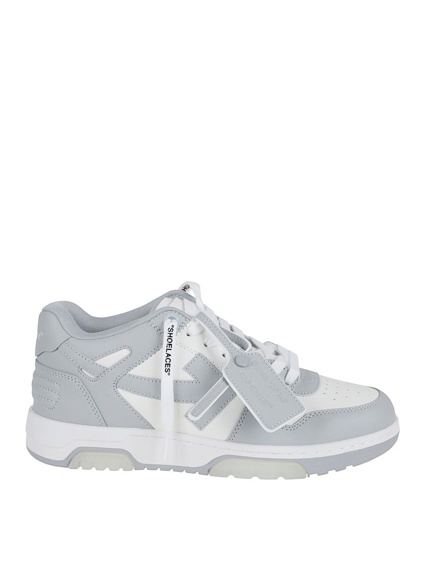 Off-White Leather Low-Top Sneakers With Perforated Toe