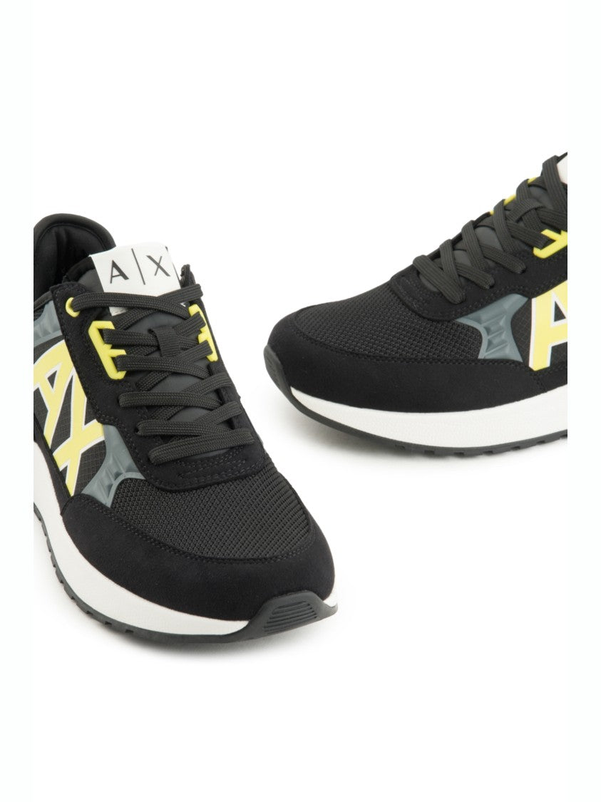 Armani Exchange Xux090 Nylon Sneakers Suede Logo Lettering