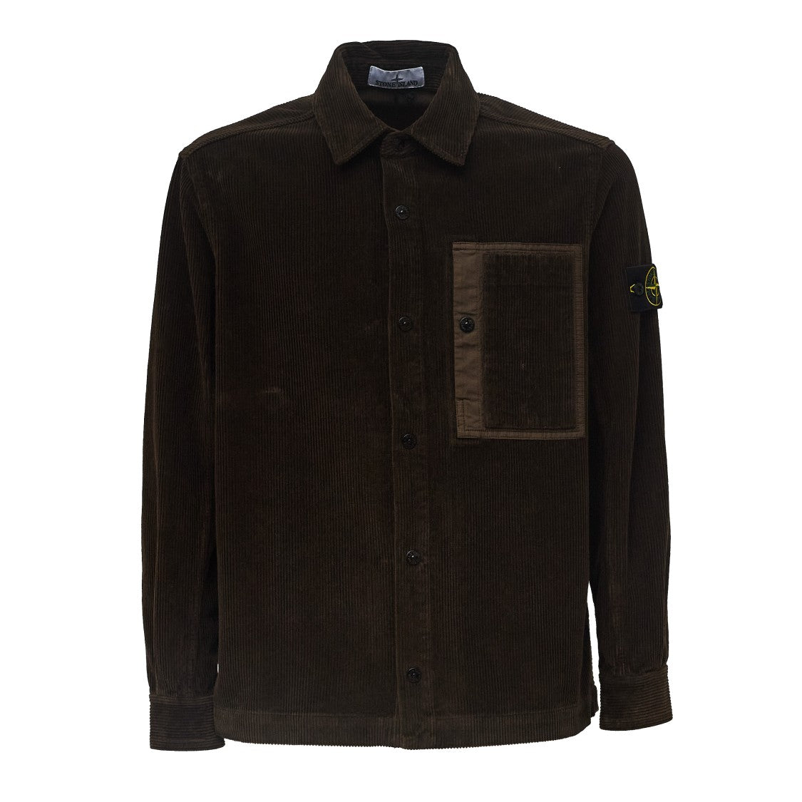 Stone Island Organic Cotton Corduroy Overshirt With Contrasting Pocket