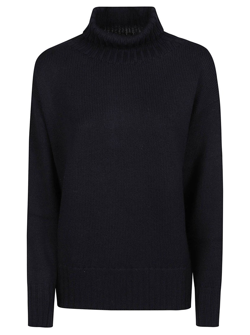 Drumohr Ribbed Knit Turtleneck Sweater With Structured Collar