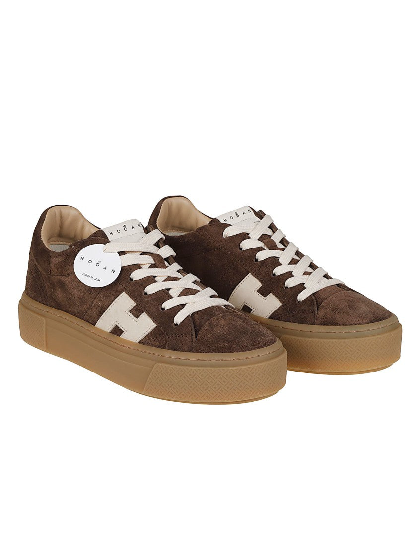Hogan Brown H705 Suede Sneakers