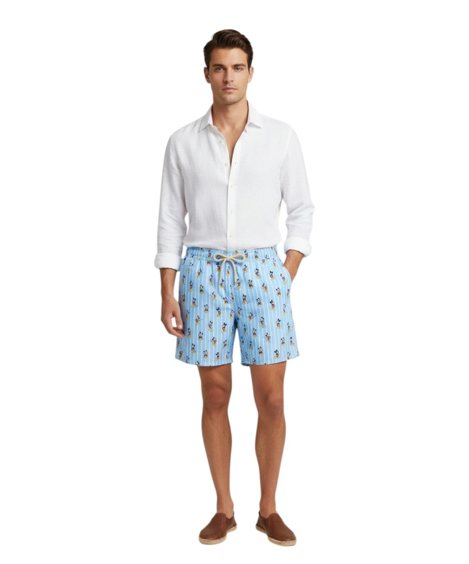 Mc2 Saint Barth Light Blue Lighting Micro Fantasy Swim Shorts