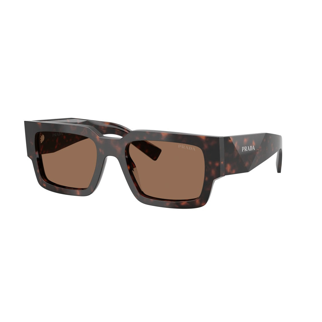 Prada 0Pr B17s Bold Rectangular Tortoiseshell Acetate Sunglasses