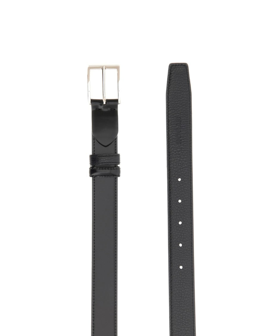 Hogan Black Leather Belt