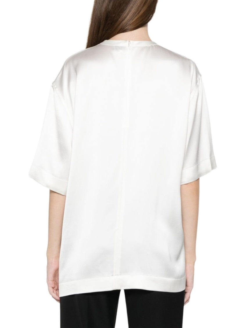 Totême Boxy Viscose Satin T-Shirt