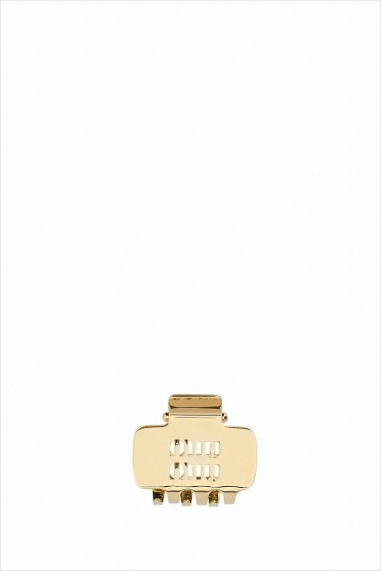 Miu Miu Rectangular Polished Brass Hair Clip