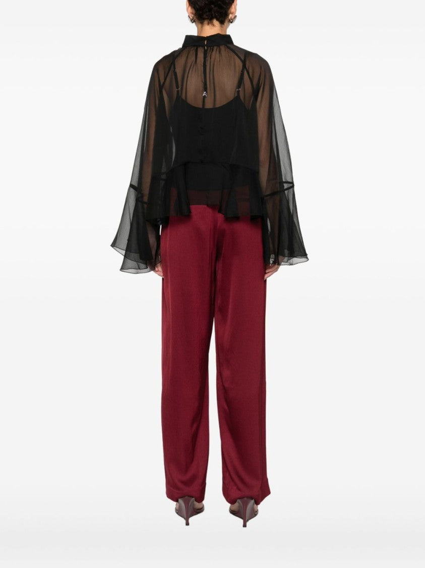 Twin-Set Tailored Black Shirt With Button-Down Front And Pointed Collar