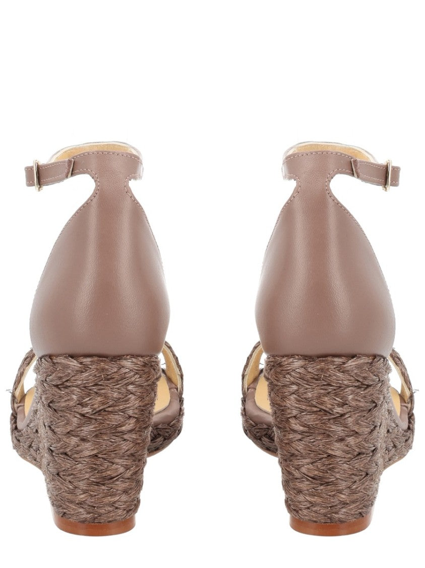 Castaner Neutral Berna Woven Raffia Wedge Sandals