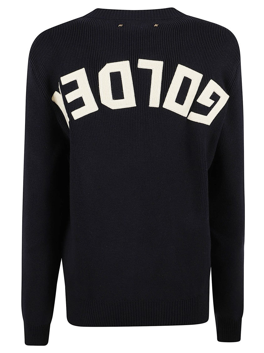 Golden Goose Ribbed Blue Long Sleeve T-Shirt