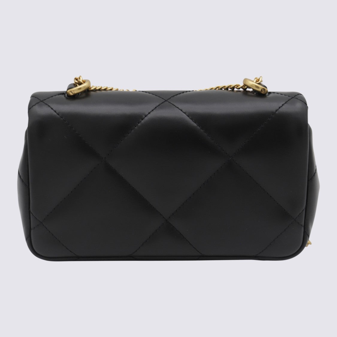 Tory Burch Black Leather Kira Diamond Small Shoulder Bag