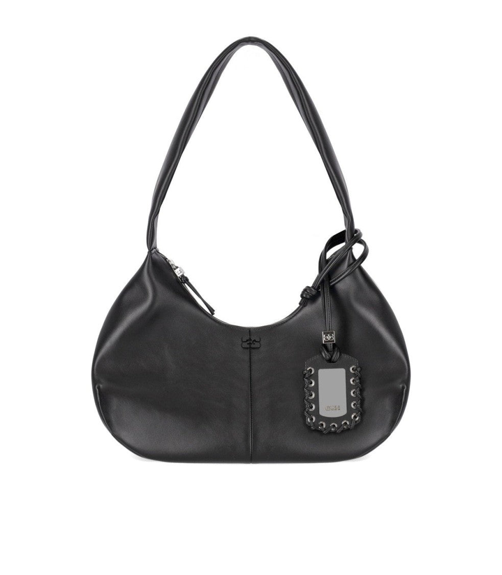Ganni Medium Hobo Shoulder Bag In Recycled Leather