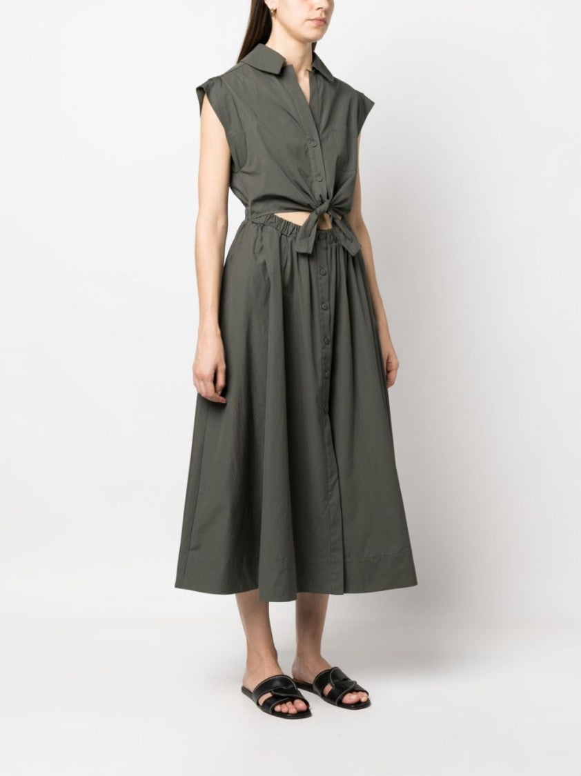 Lorena Antoniazzi Lace-Up Midi Cotton Dress