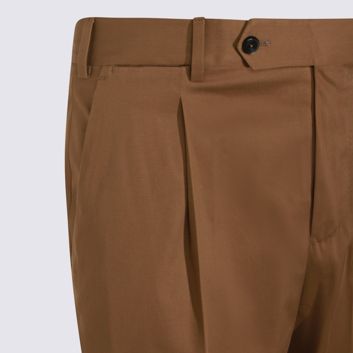 Pt Torino Tailored Brown Trousers With Flat Front And Subtle Pleats