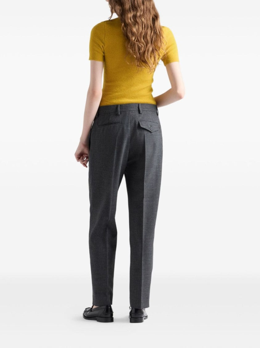 Prada Fitted Textured Wool Sweater With Decorative Charms