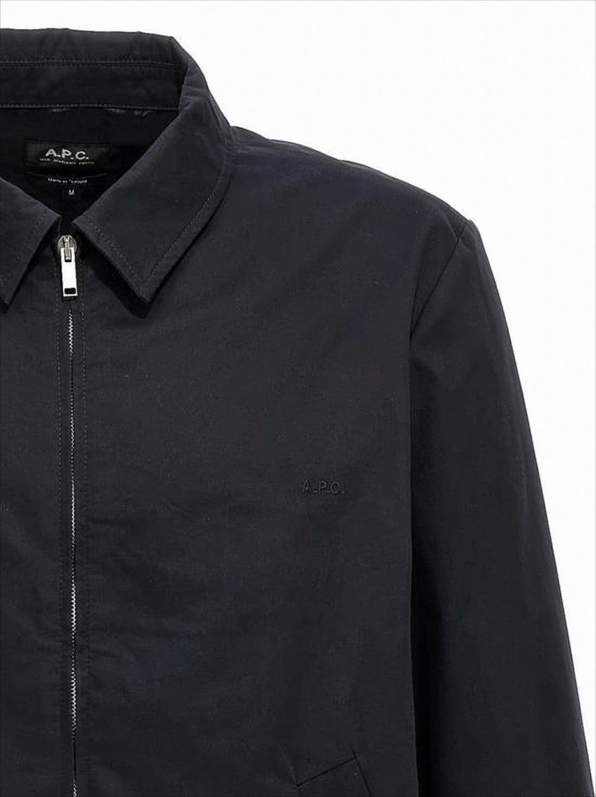 A.P.C. Black Cotton Jacket With Structured Silhouette