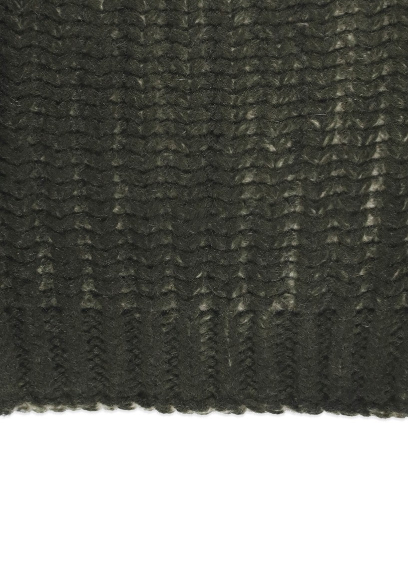 Avant Toi Ribbed Green Wool And Cashmere Beanie