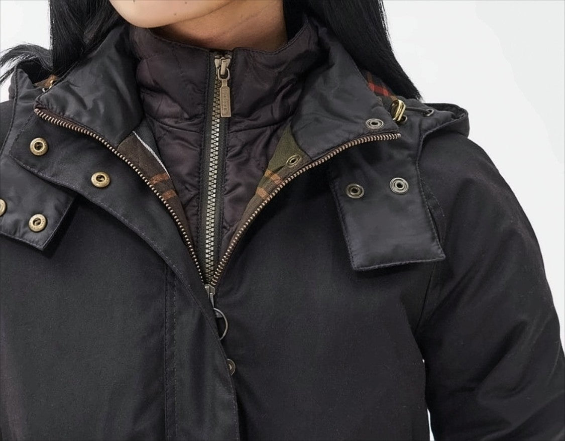 Barbour Mid-Length Waxed Jacket With Parka-Inspired Fishtail