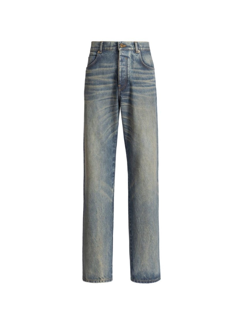 Balmain Vintage-Inspired Relaxed Fit Denim Jeans With Classic Five-Pocket Styling