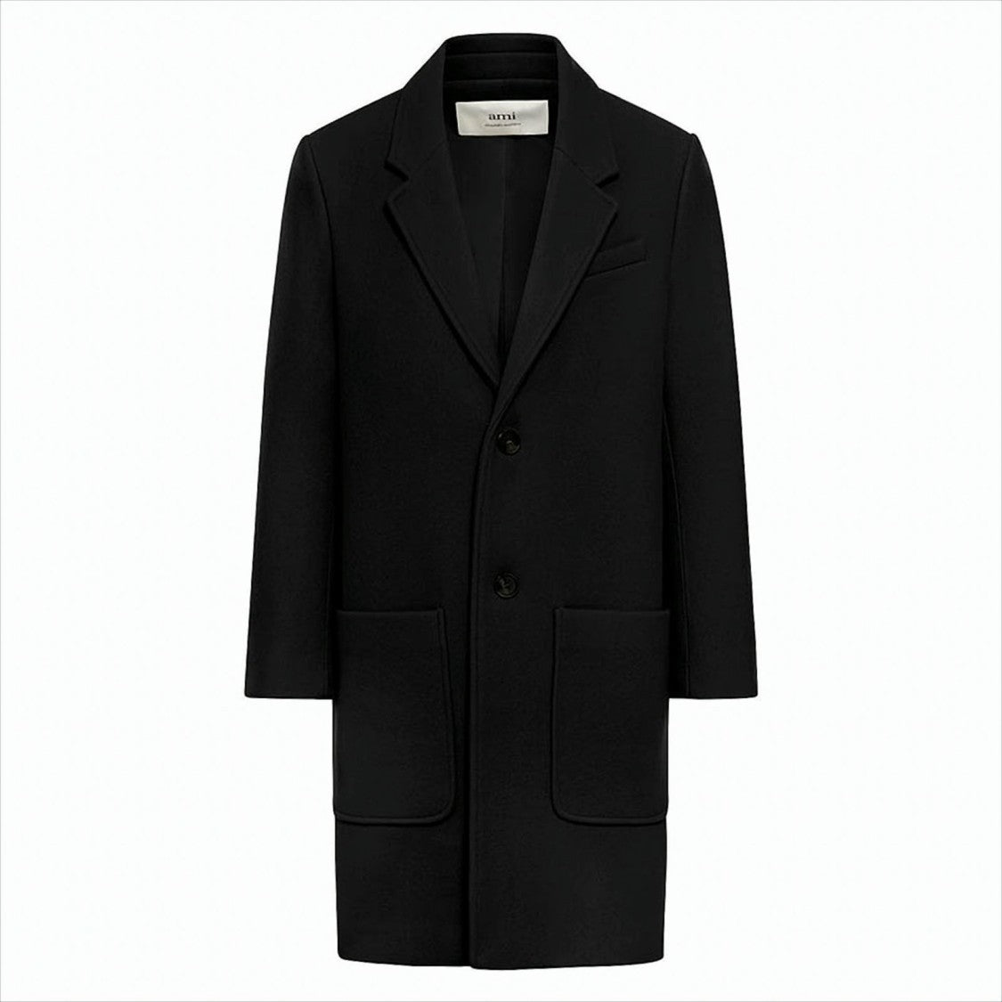 Ami Paris Tailored Two-Button Wool Coat With Notched Lapel