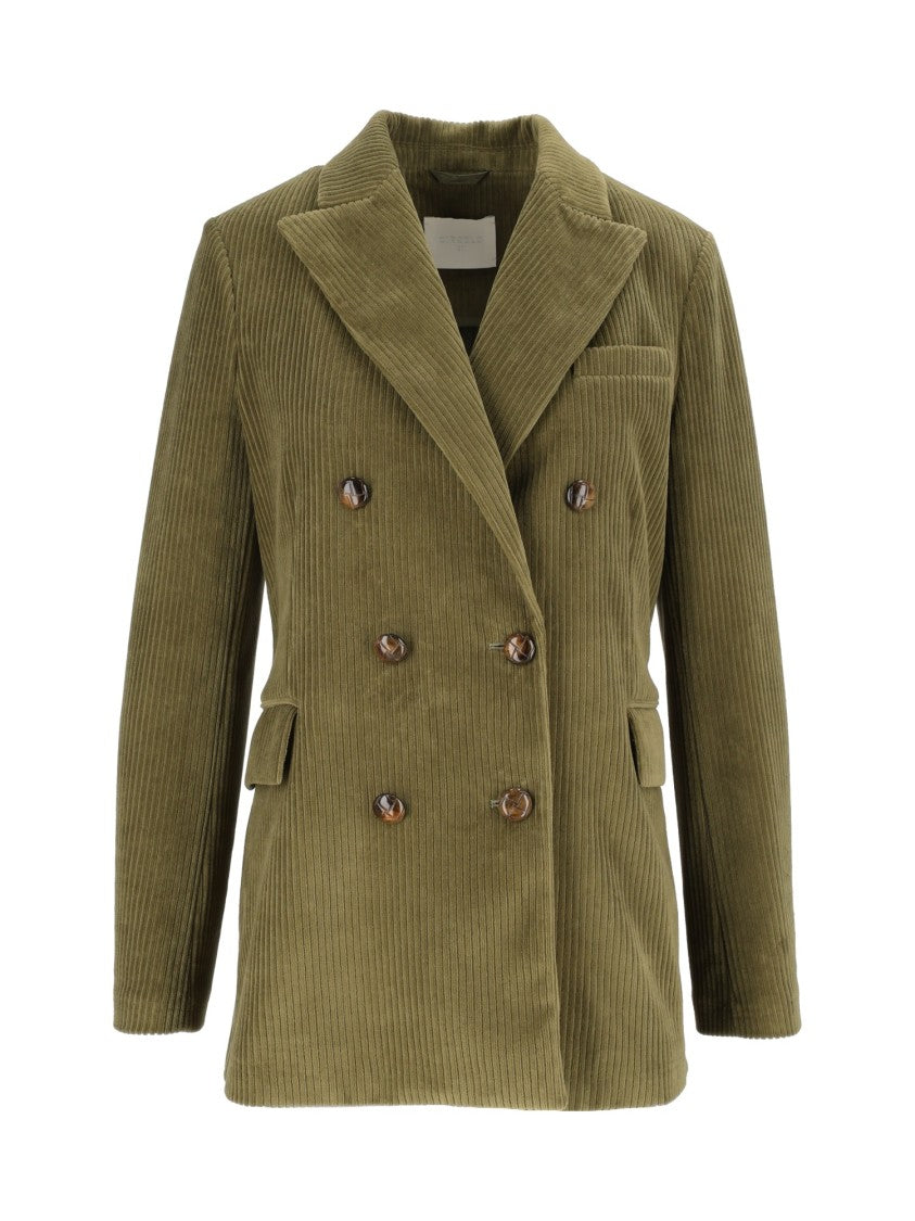 Circolo 1901 Corduroy Wide Lapel Double-Breasted Jacket