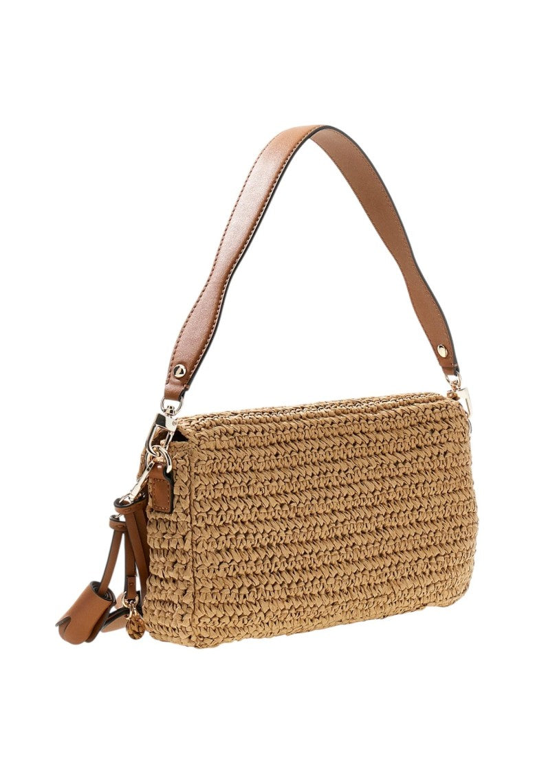 Guess Ophelia Raffia Shoulder Bag