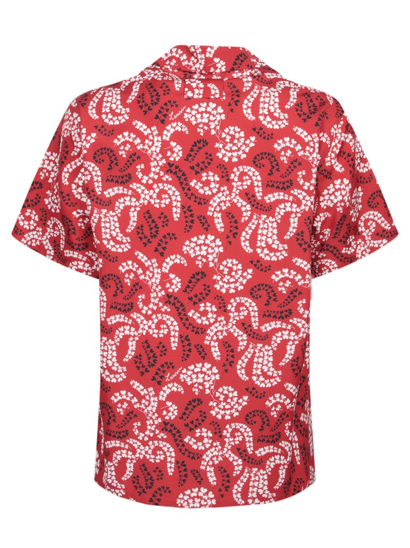 Lanvin Floral And Paisley Pattern Red Shirt
