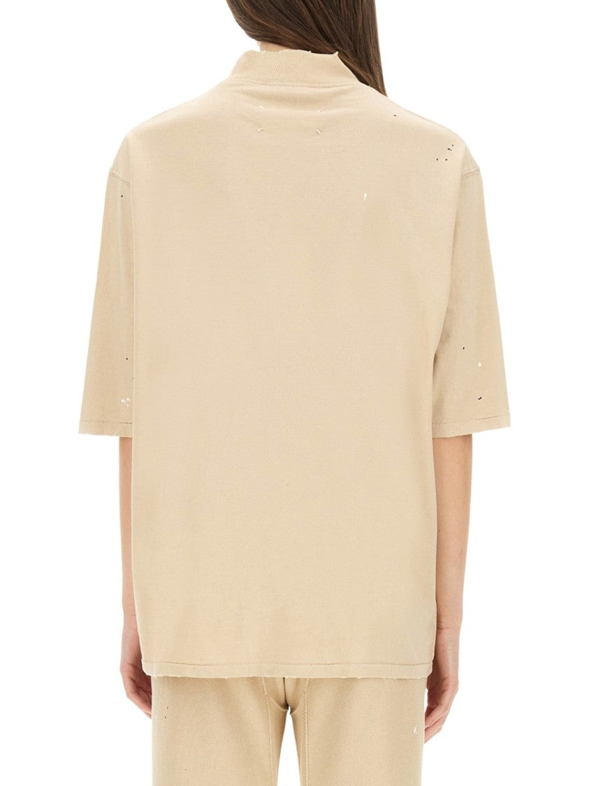 Maison Margiela Oversized Cotton T-Shirt With Subtle Logo