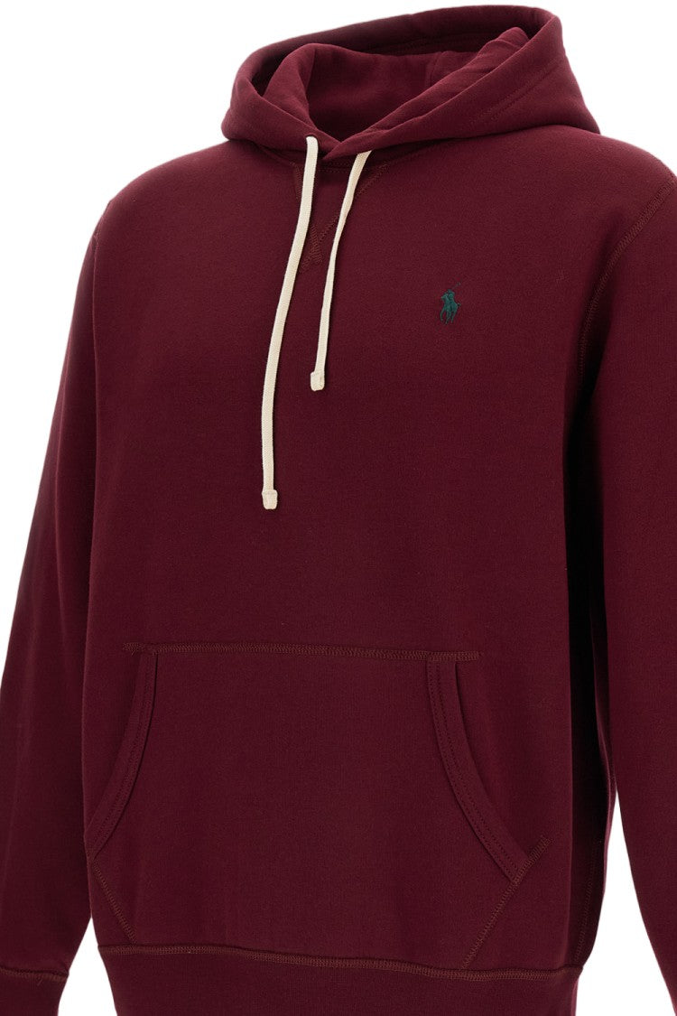 Polo Ralph Lauren Soft Cotton-Blend Burgundy Hoodie With Adjustable Hood