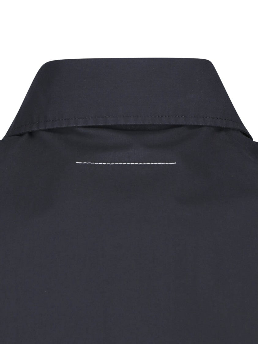Mm6 By Maison Margiela Black Spray Print Cotton Logo Shirt