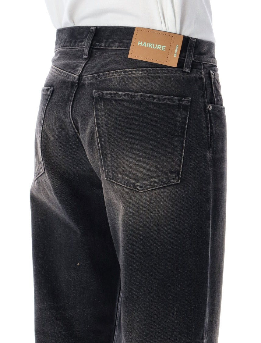 Haikure Faded Black Denim Relaxed Jeans