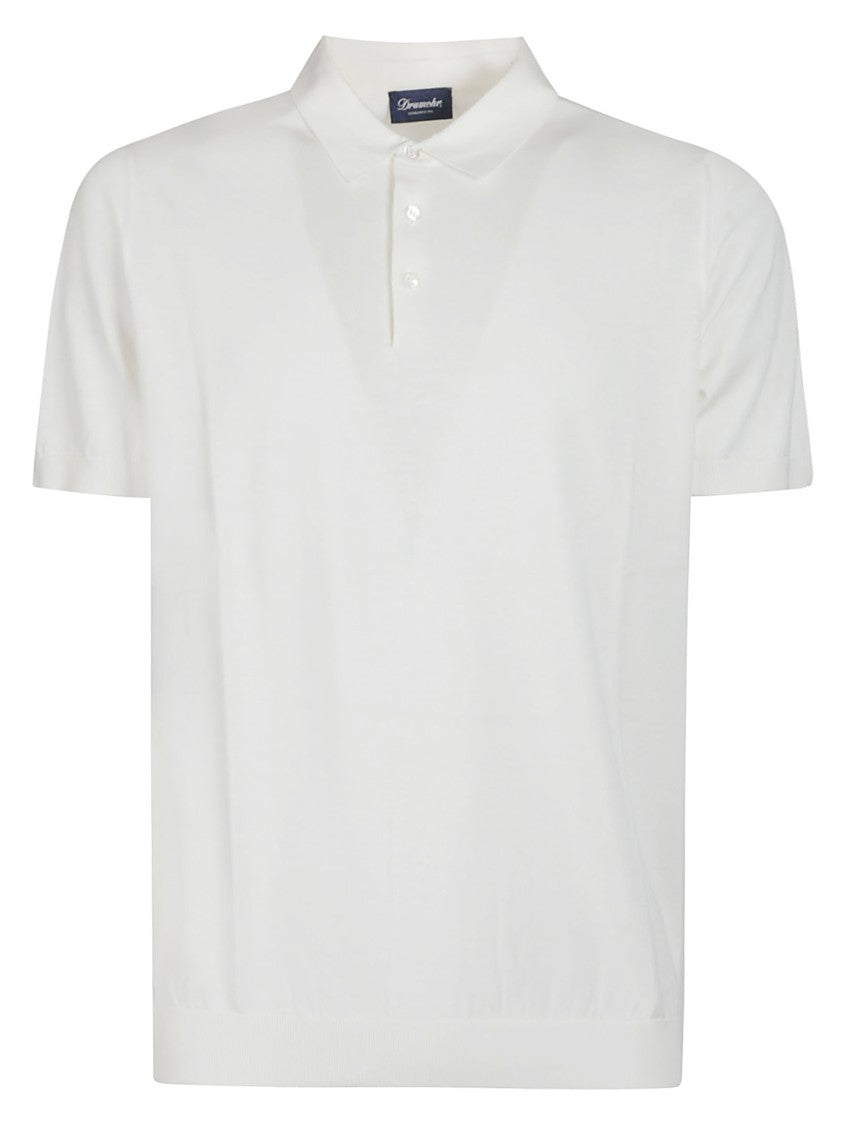 Drumohr Short Sleeve Minimalist Cotton Polo
