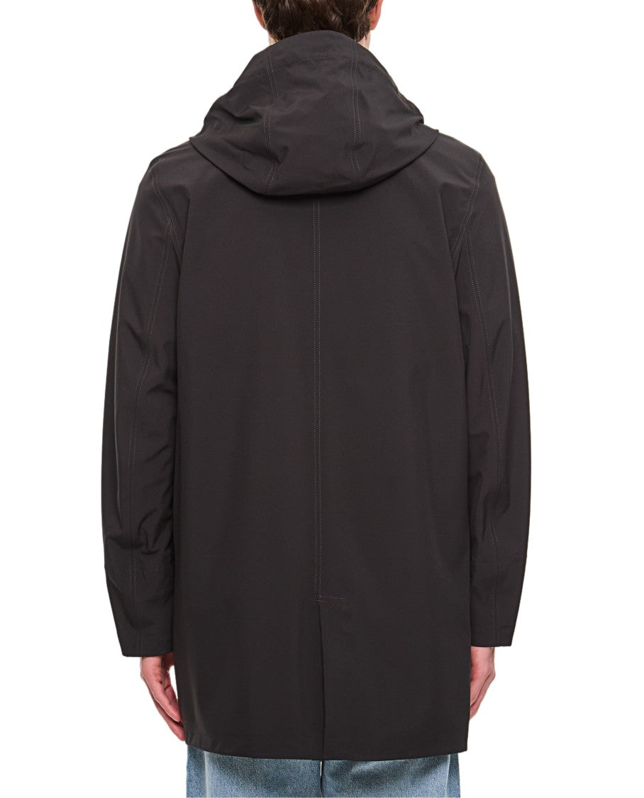 K-Way Hooded Jacket With Double-Slider Zipper And Minimalist Design