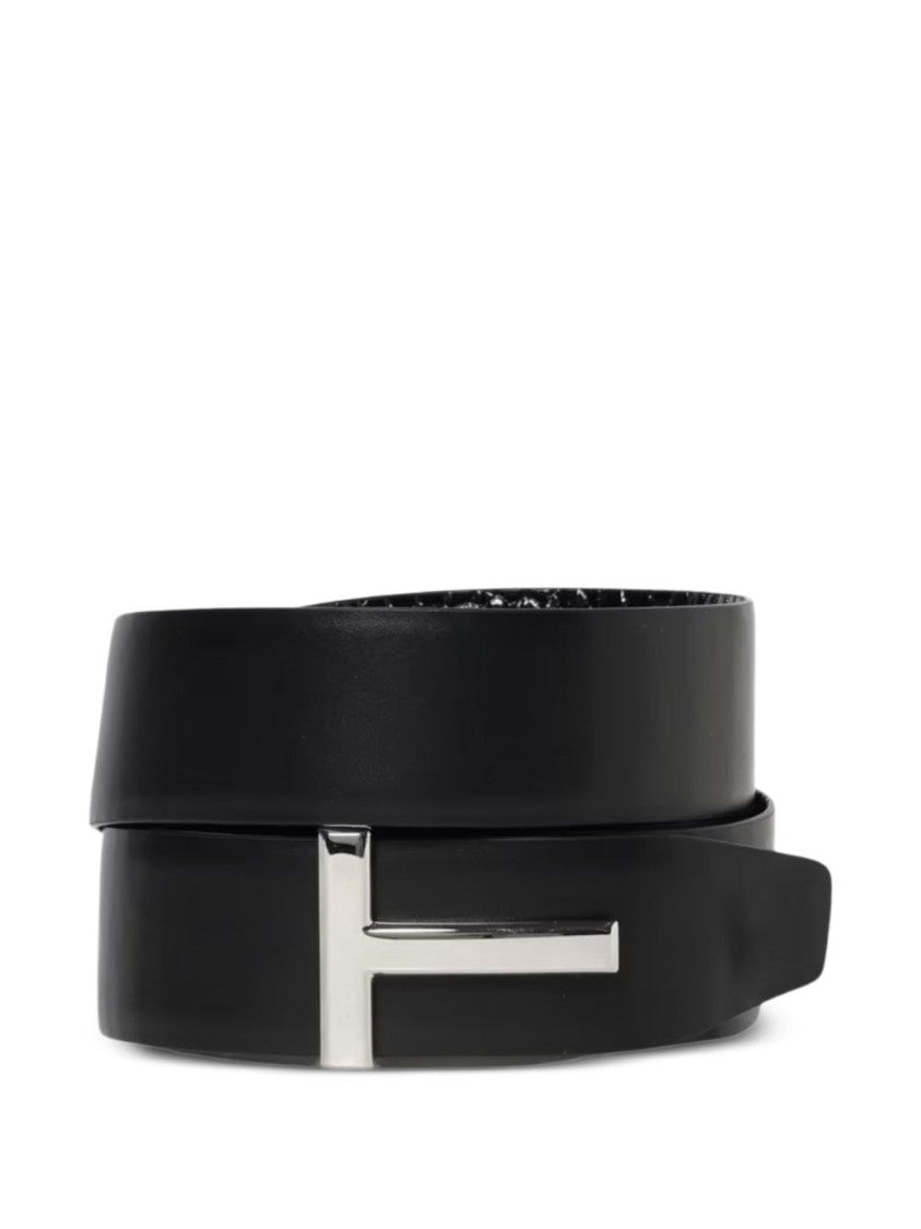 Tom Ford Textured Crocodile Pattern Leather Belt