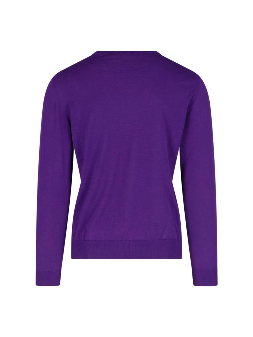 Drumohr V-Neck Sweater – Purple