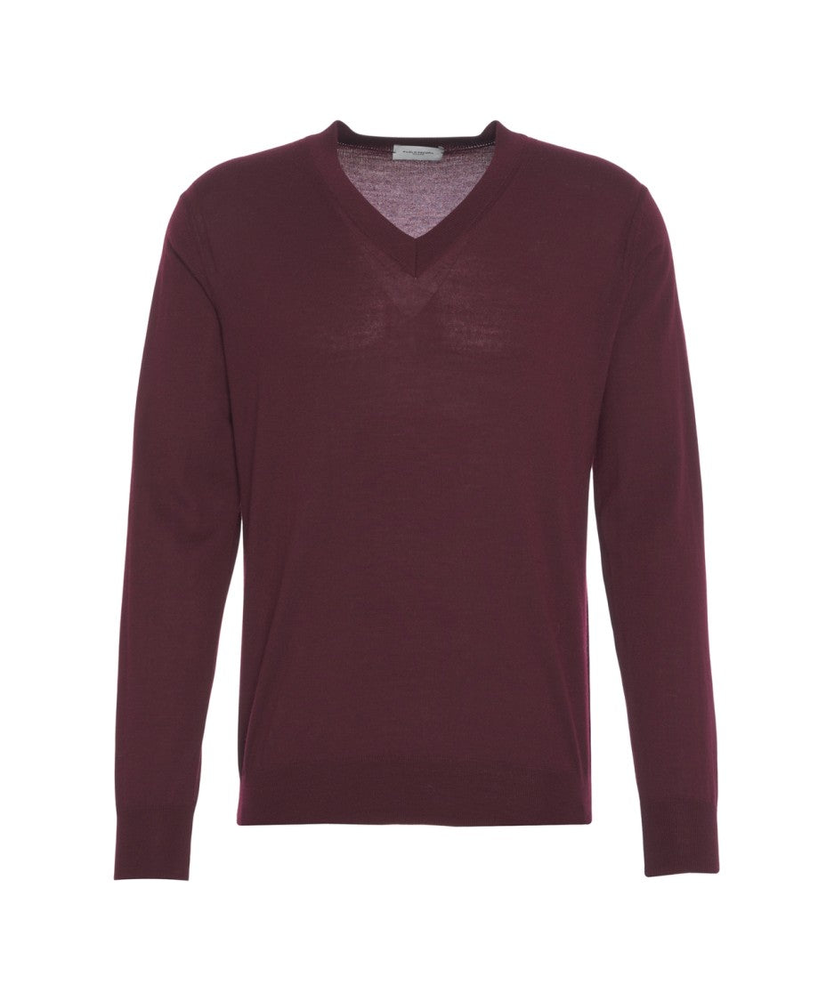 Paolo Pecora Burgundy Wool Knit Sweater
