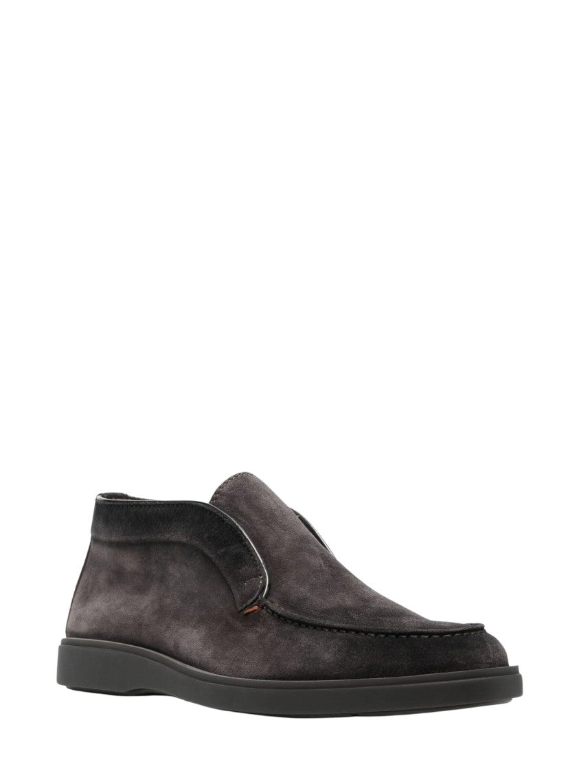 Santoni Dragon Moccasin Suede Loafers