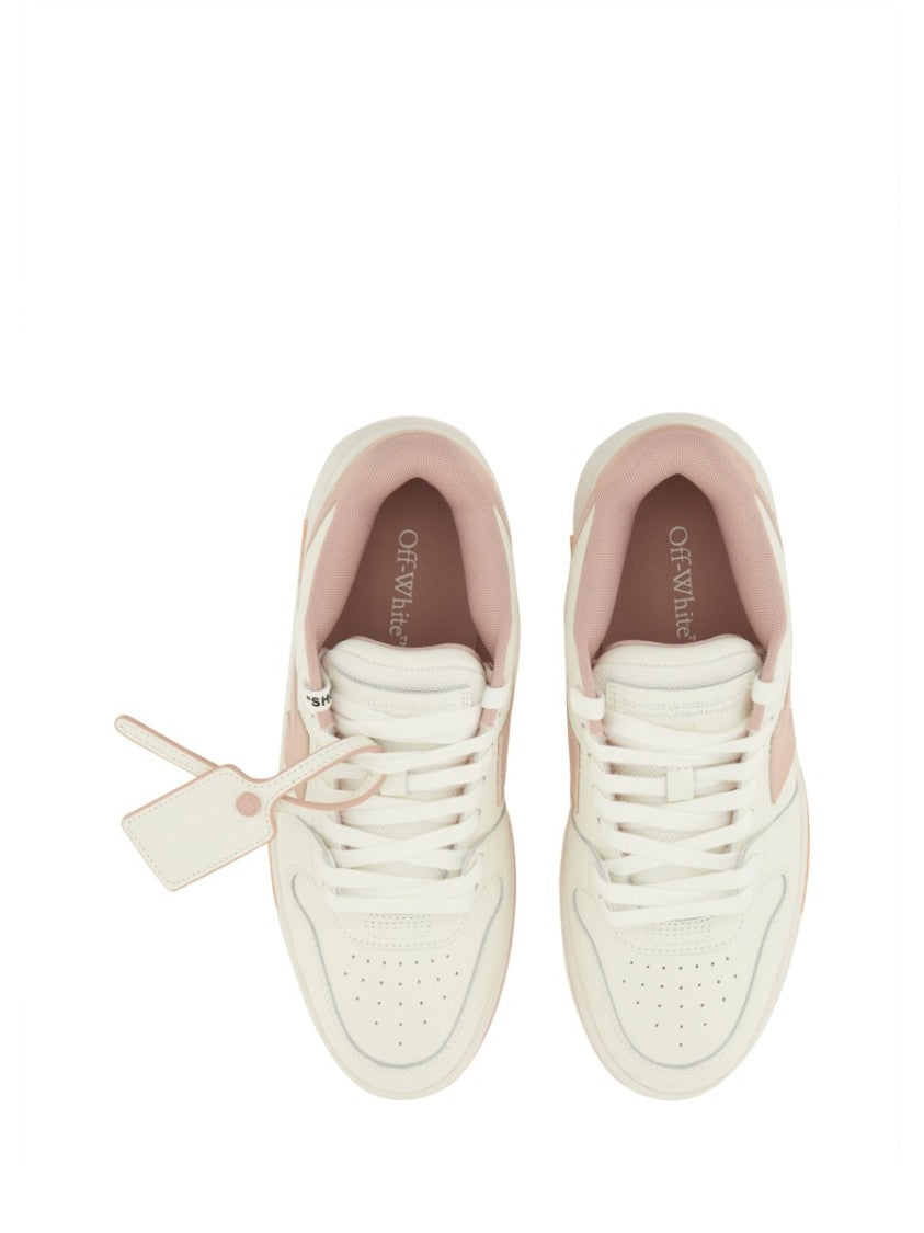Off-White White Out Of Office Pink Arrow Leather Sneakers