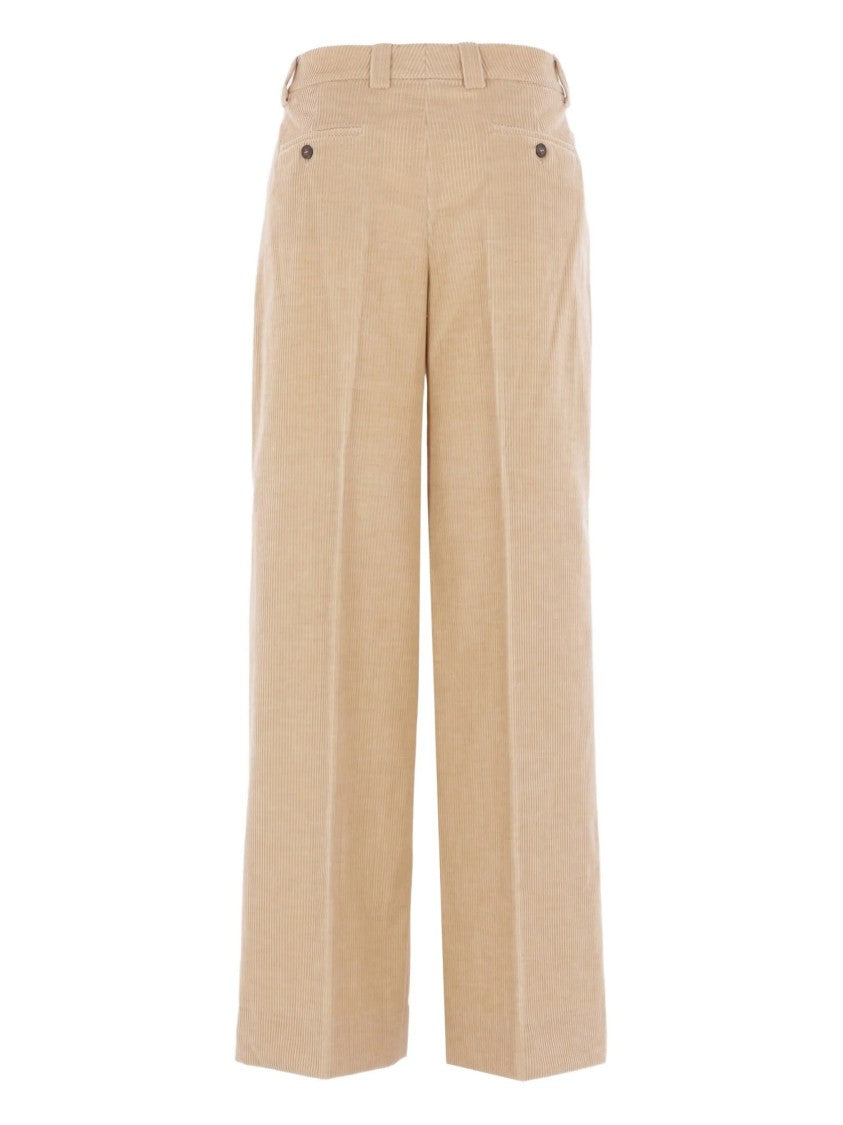 Incotex Beige Wide-Leg Textured Corduroy Pants