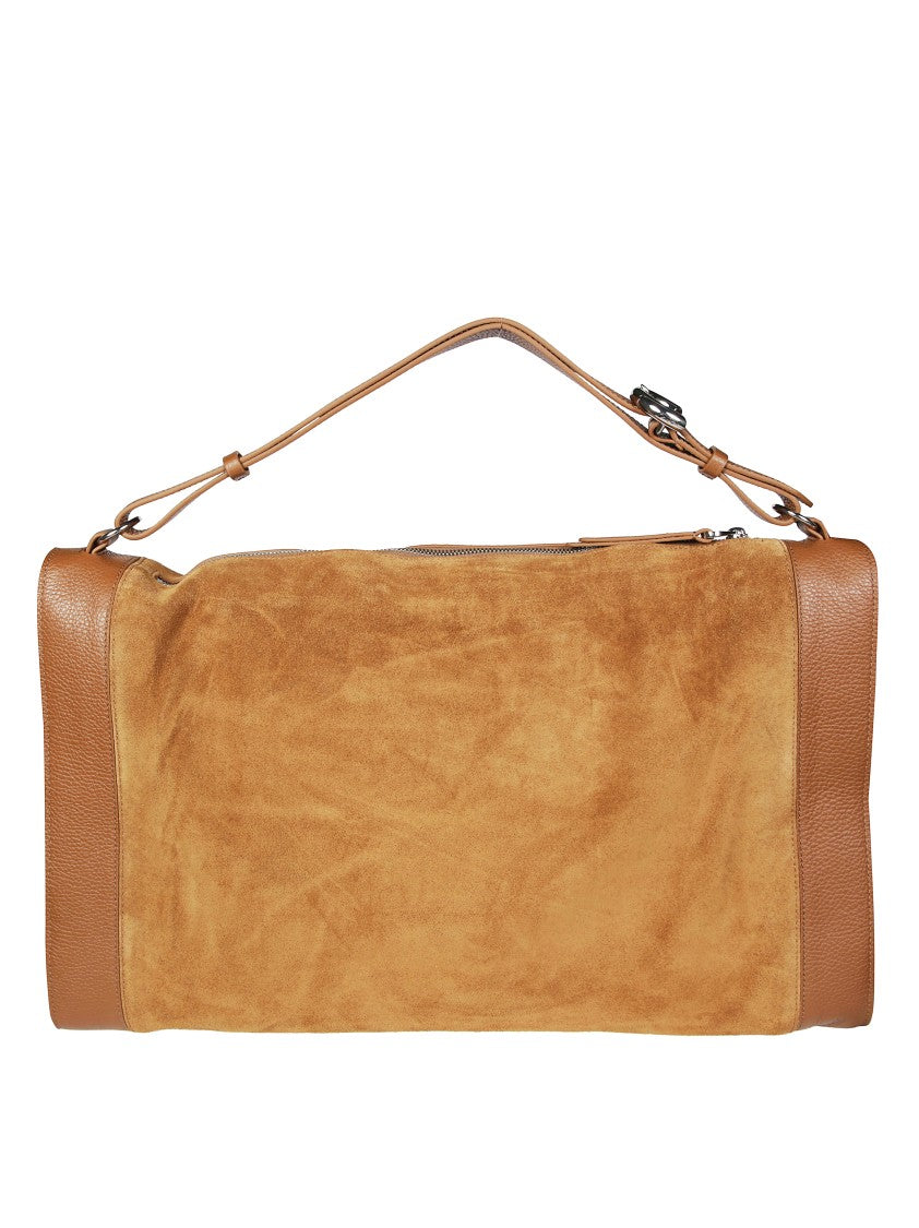 Coccinelle Suede Shoulder Bag With Leather Accents