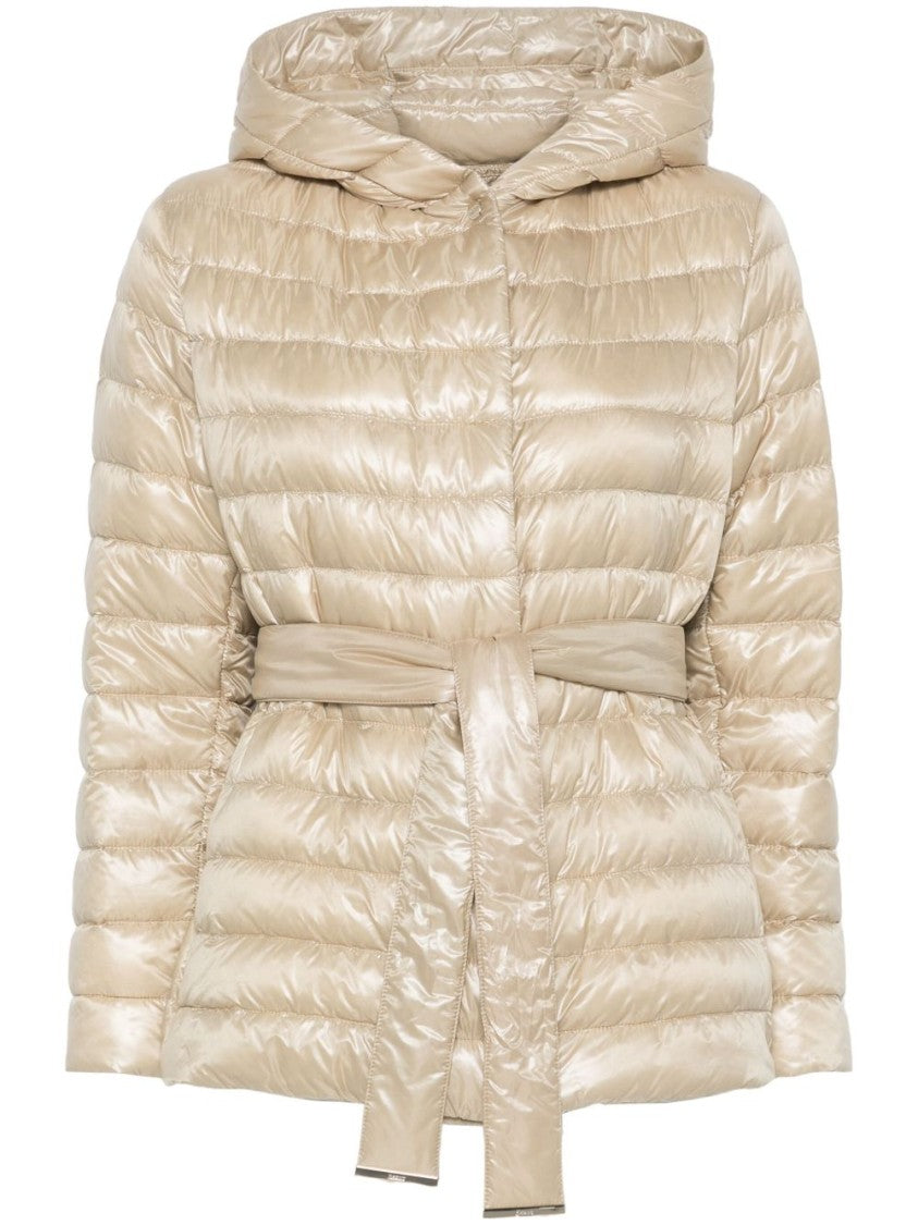 Herno Sand-Hued Hooded Down Jacket