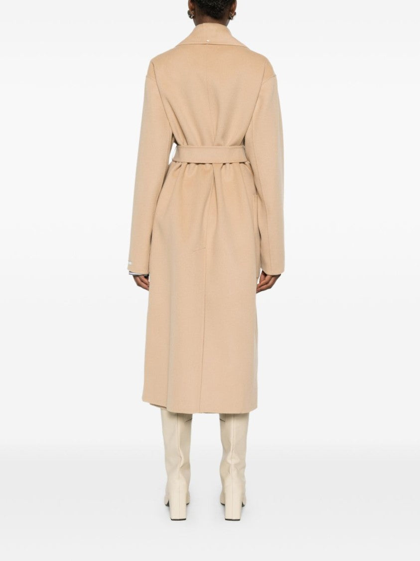 Sportmax Beige Classic Tailored Belted Waist Coat