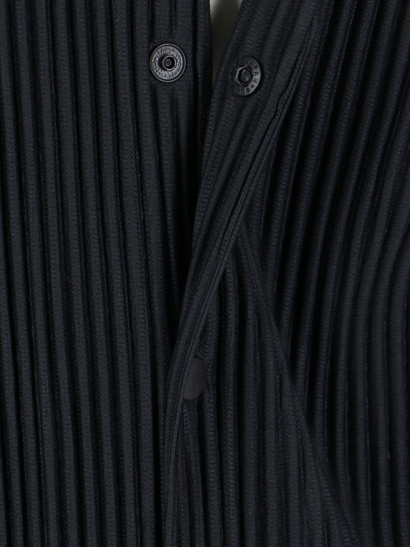 Homme Plissé Issey Miyake Pleated Cardigan – Black