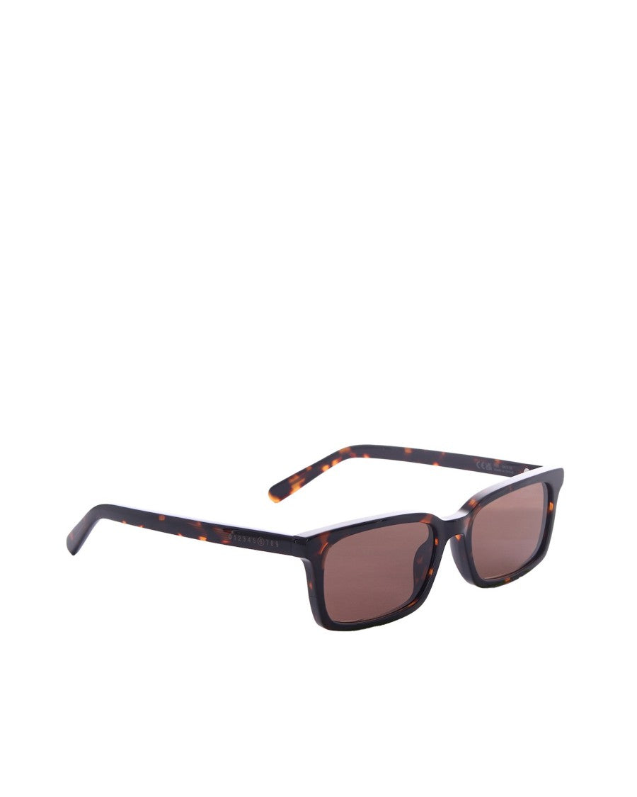 Mm6 By Maison Margiela Rectangular Tortoiseshell Acetate Sunglasses With Engraved Temples