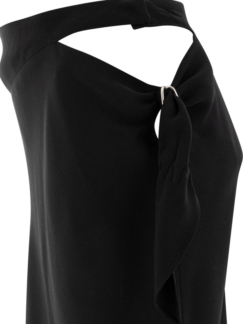 Courrèges Asymmetrical Hem Black Skirt