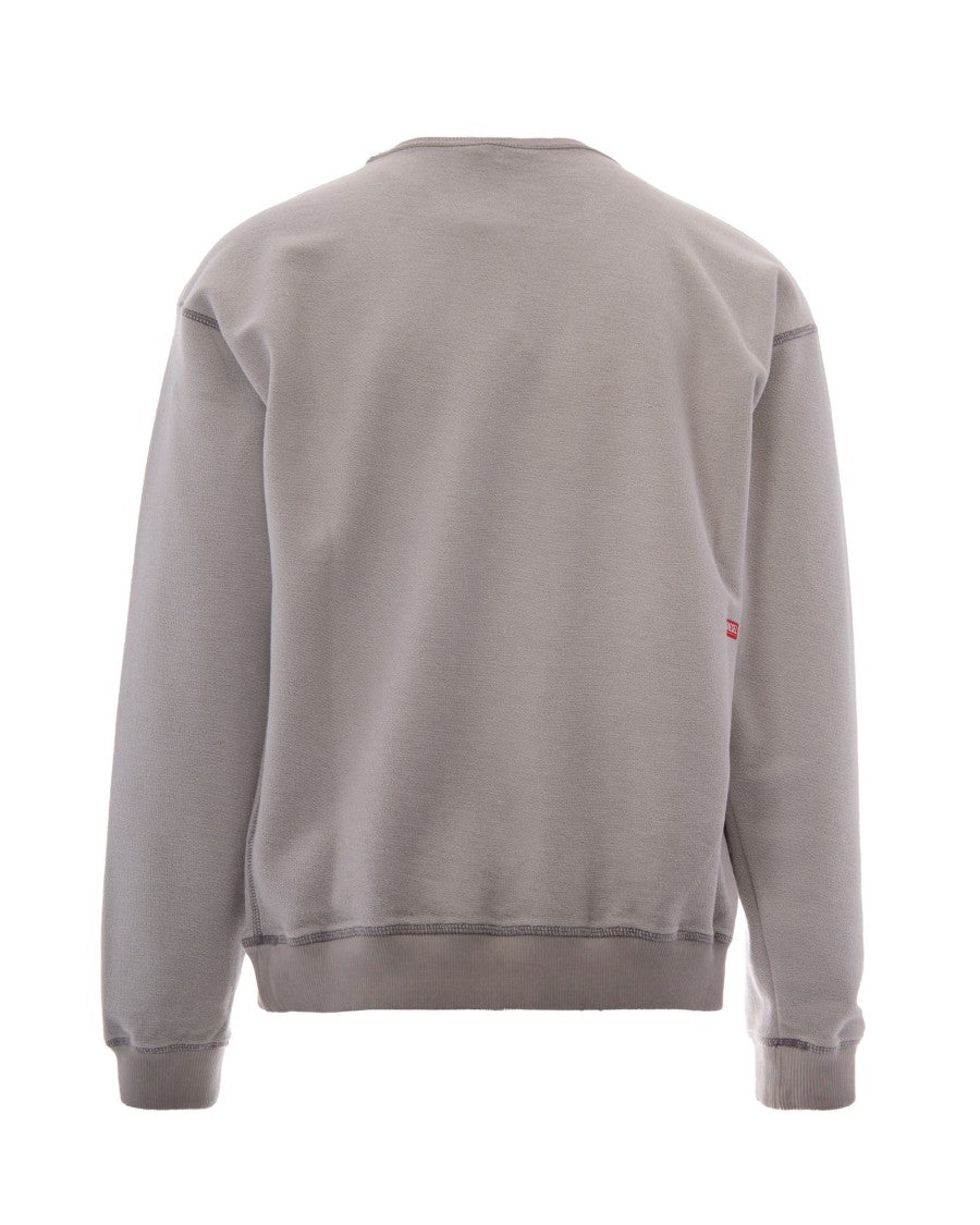 Diesel White Aron Devoré Cotton-Blend Sweatshirt