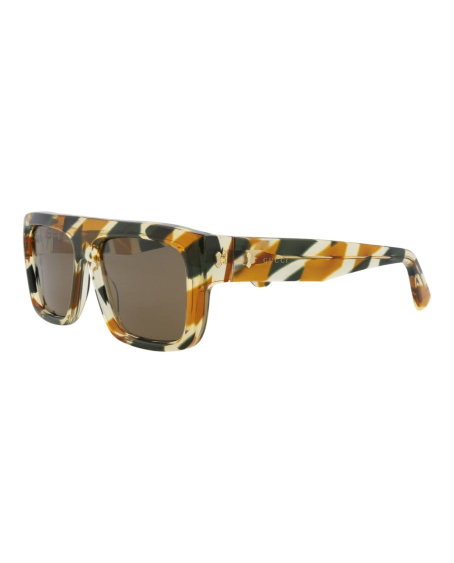 Gucci Square-Frame Recycled Acetate Sunglasses With Tortoiseshell Pattern