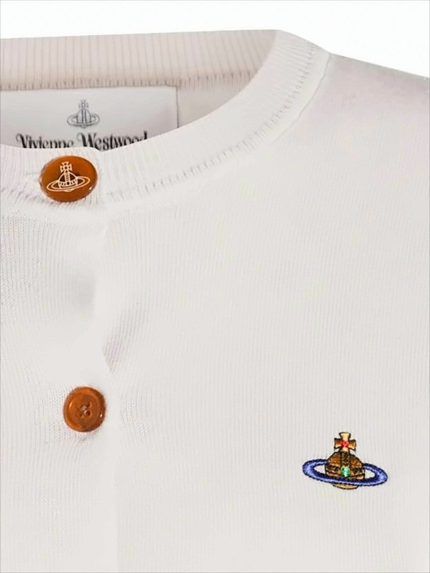 Vivienne Westwood Button-Down Cardigan With Round Neckline And Embroidered Emblem