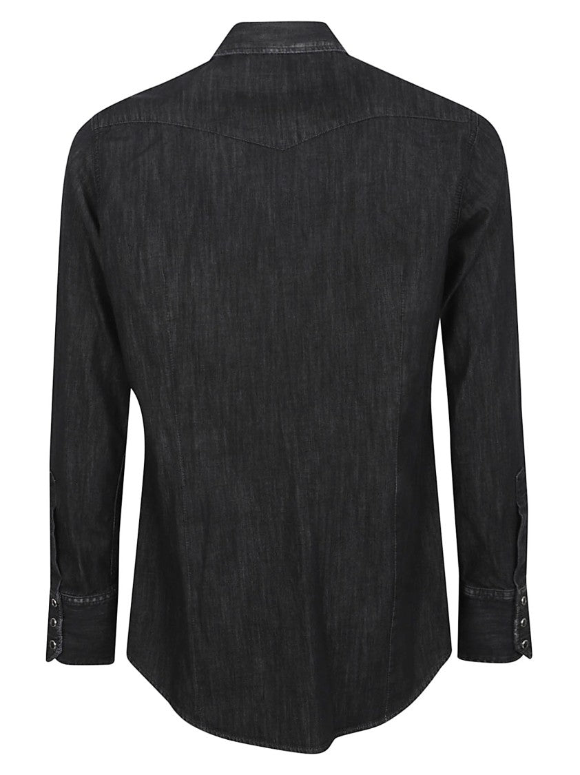 Dsquared2 Long-Sleeve Black Denim Shirt
