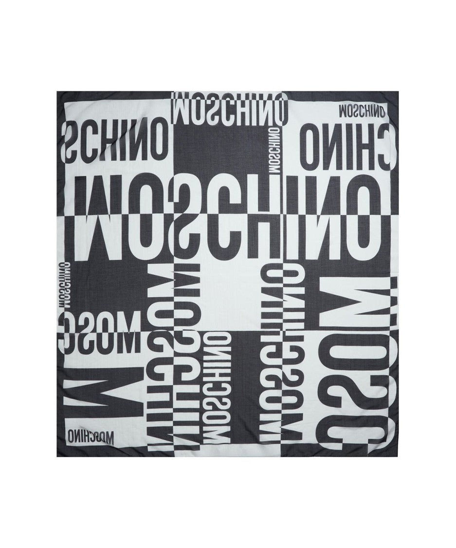 Moschino Silk Blend Scarf With Logo
