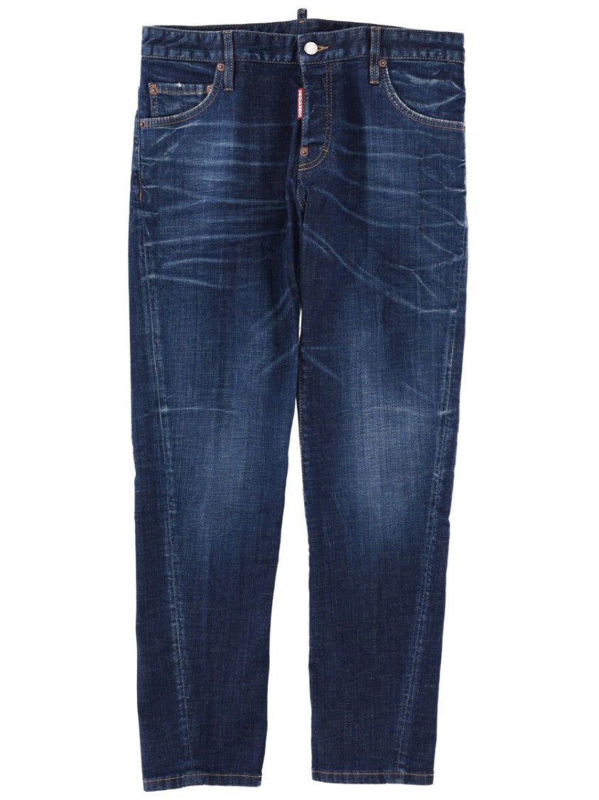 Dsquared2 Dark Indigo Tapered Copper Rivets Jeans